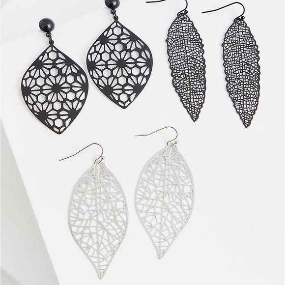 torrid Jewelry - Torrid Filigree Leaf Earrings Set - Set Of 3